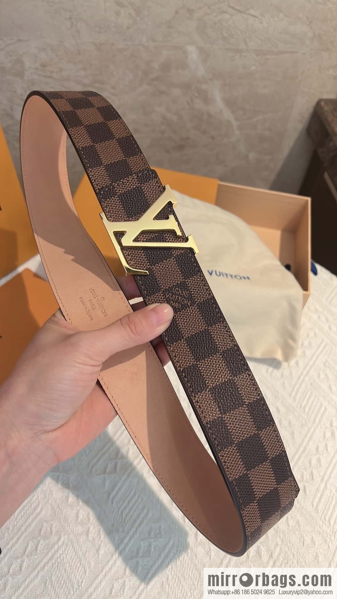 LV signature letter metal buckle belt M9808/M9608/M9610