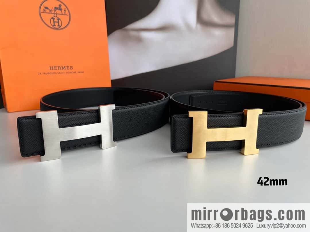 Hermes Hermes, solder joint metal buckle men's belt 4.2cm