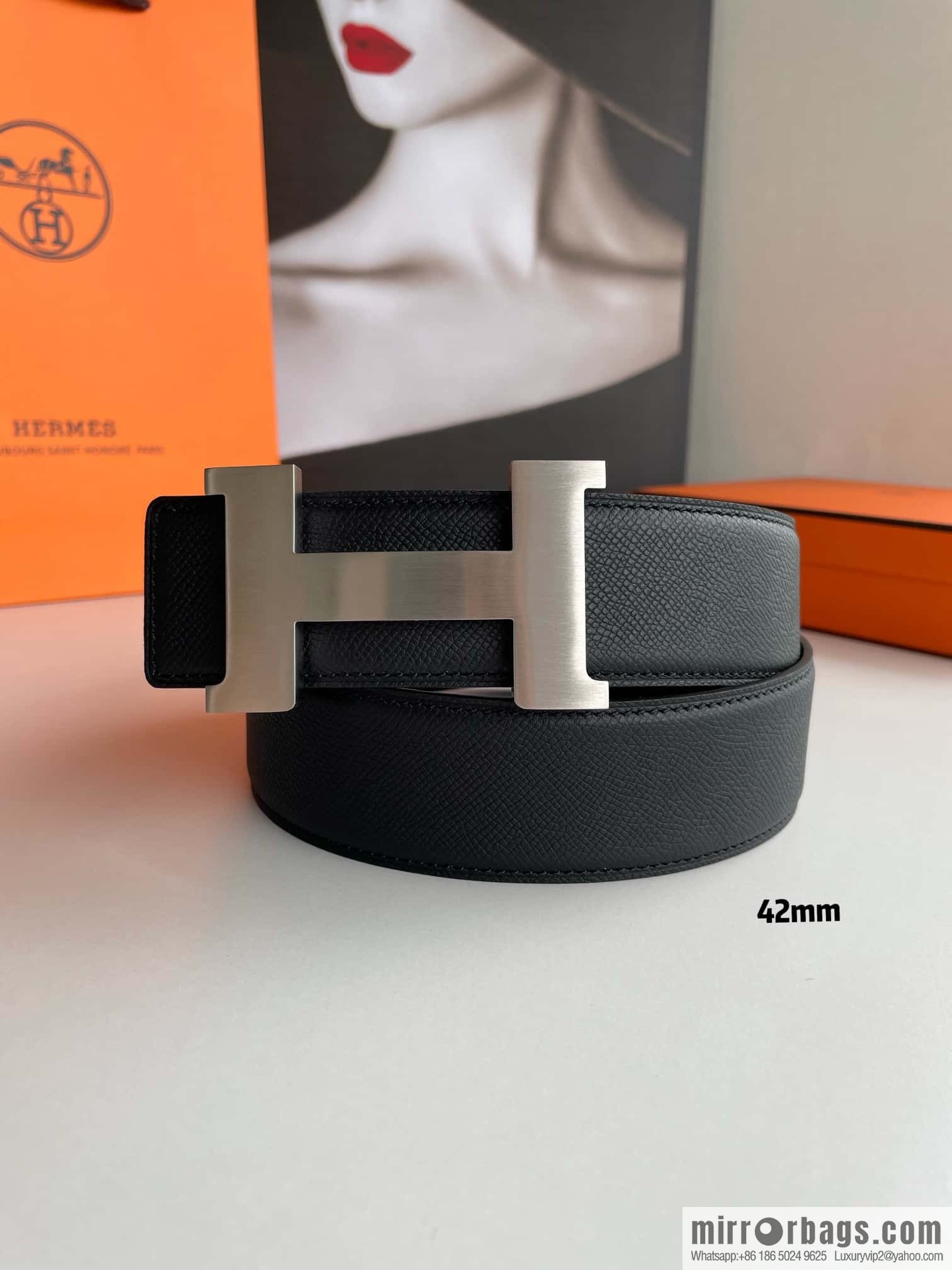 Hermes Hermes, solder joint metal buckle men's belt 4.2cm