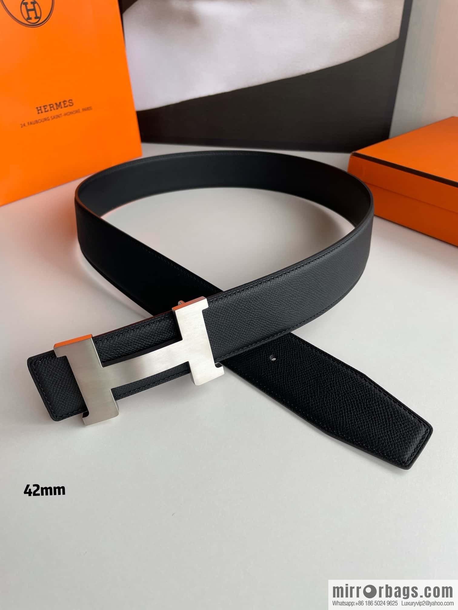 Hermes Hermes, solder joint metal buckle men's belt 4.2cm