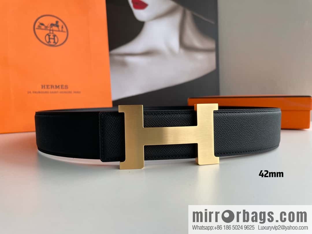 Hermes Hermes, solder joint metal buckle men's belt 4.2cm
