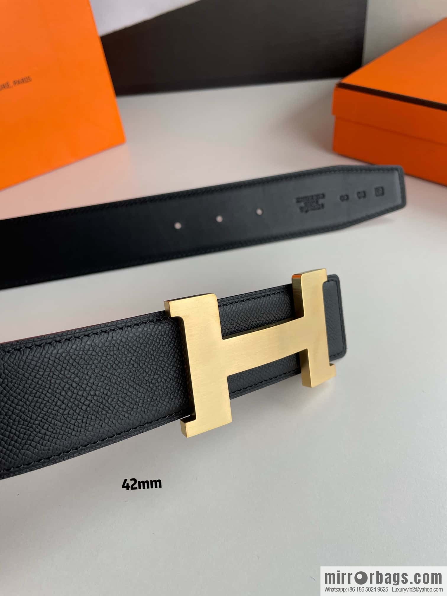 Hermes Hermes, solder joint metal buckle men's belt 4.2cm