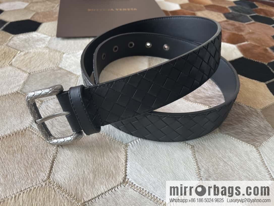Bottega Veneta Butterfly Replica Luxury Handbag, Men's Hand-woven Cowhide Pattern Engraved Pin Buckle Belt 3.5cm
