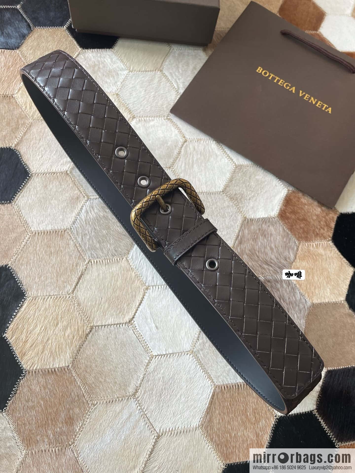 Bottega Veneta Butterfly Replica Luxury Handbag, Men's Hand-woven Cowhide Pattern Engraved Pin Buckle Belt 3.5cm