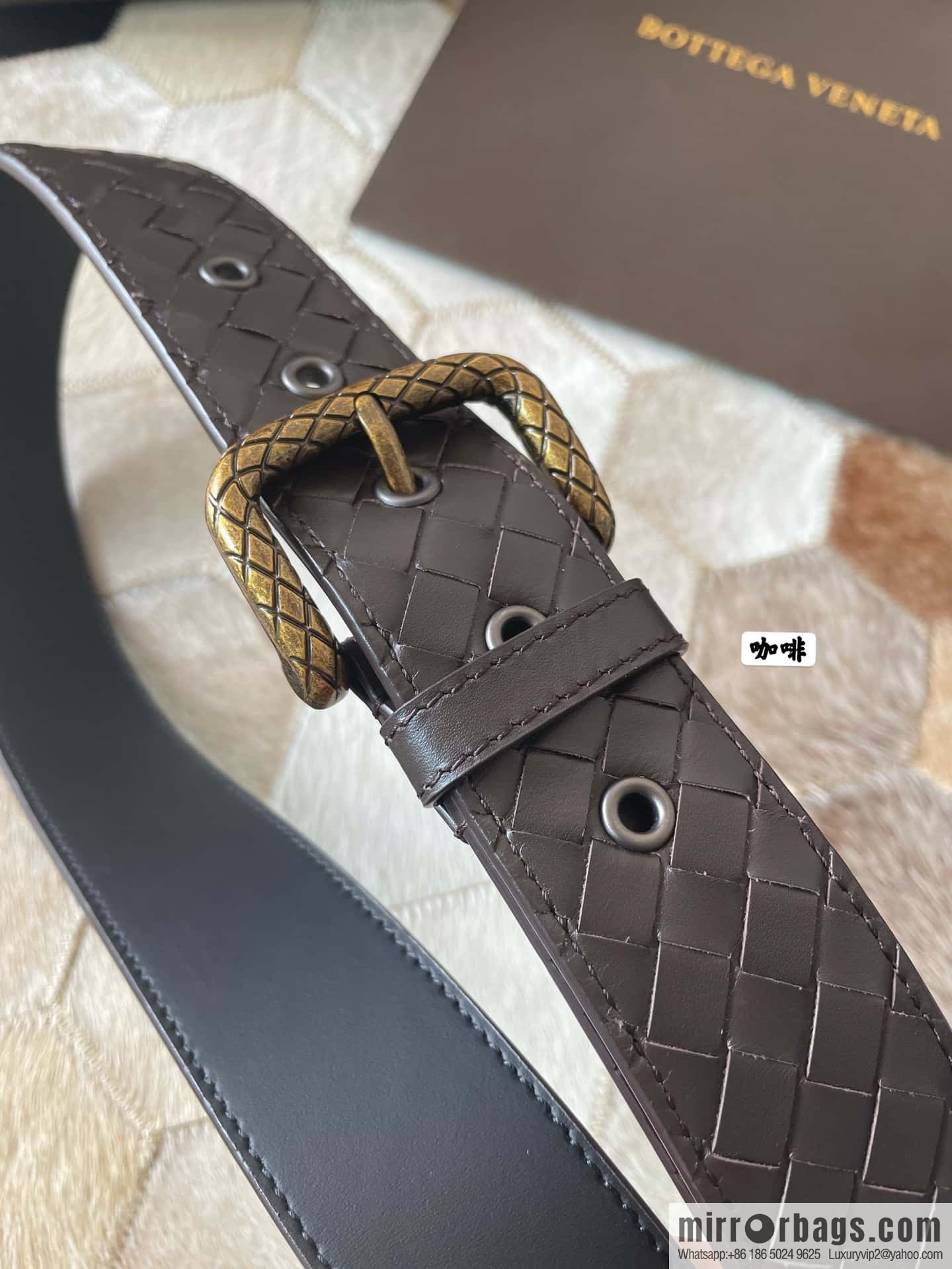 Bottega Veneta Butterfly Replica Luxury Handbag, Men's Hand-woven Cowhide Pattern Engraved Pin Buckle Belt 3.5cm