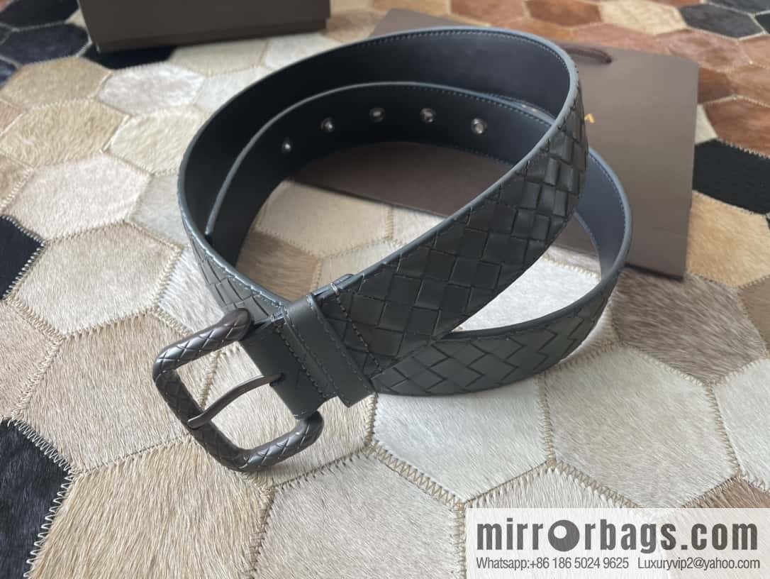 Bottega Veneta Butterfly Replica Luxury Handbag, Men's Hand-woven Cowhide Pattern Engraved Pin Buckle Belt 3.5cm