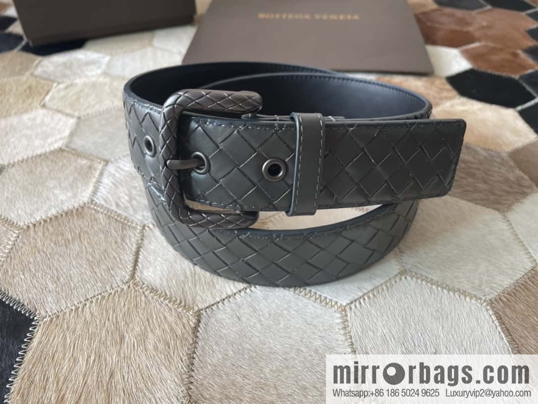 Bottega Veneta Butterfly Replica Luxury Handbag, Men's Hand-woven Cowhide Pattern Engraved Pin Buckle Belt 3.5cm