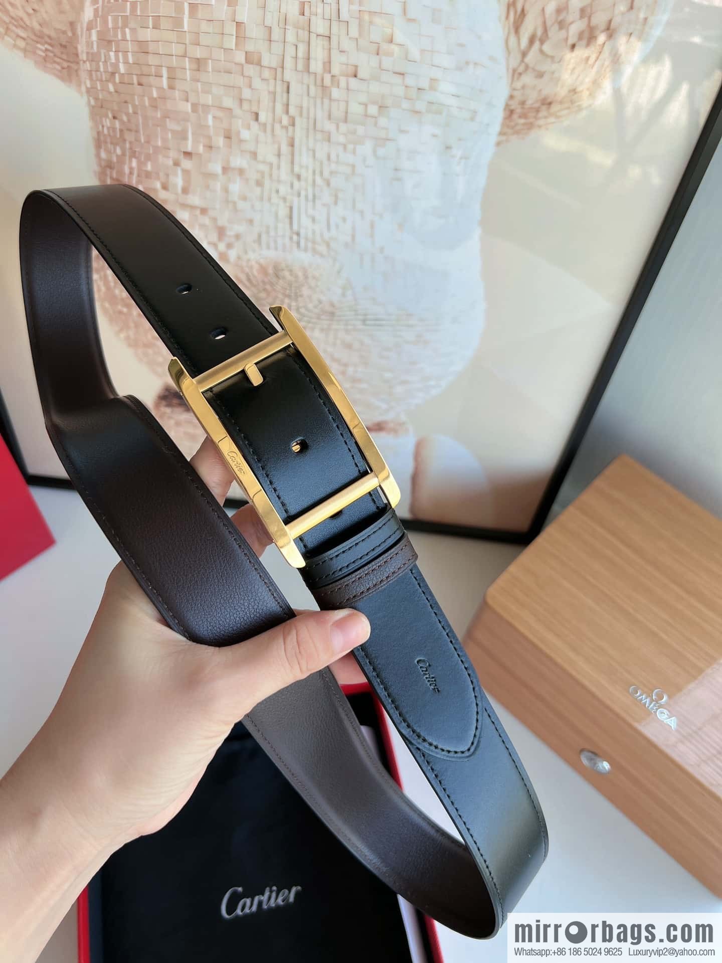 Cartier, Cowhide Double Sided Men's Belt