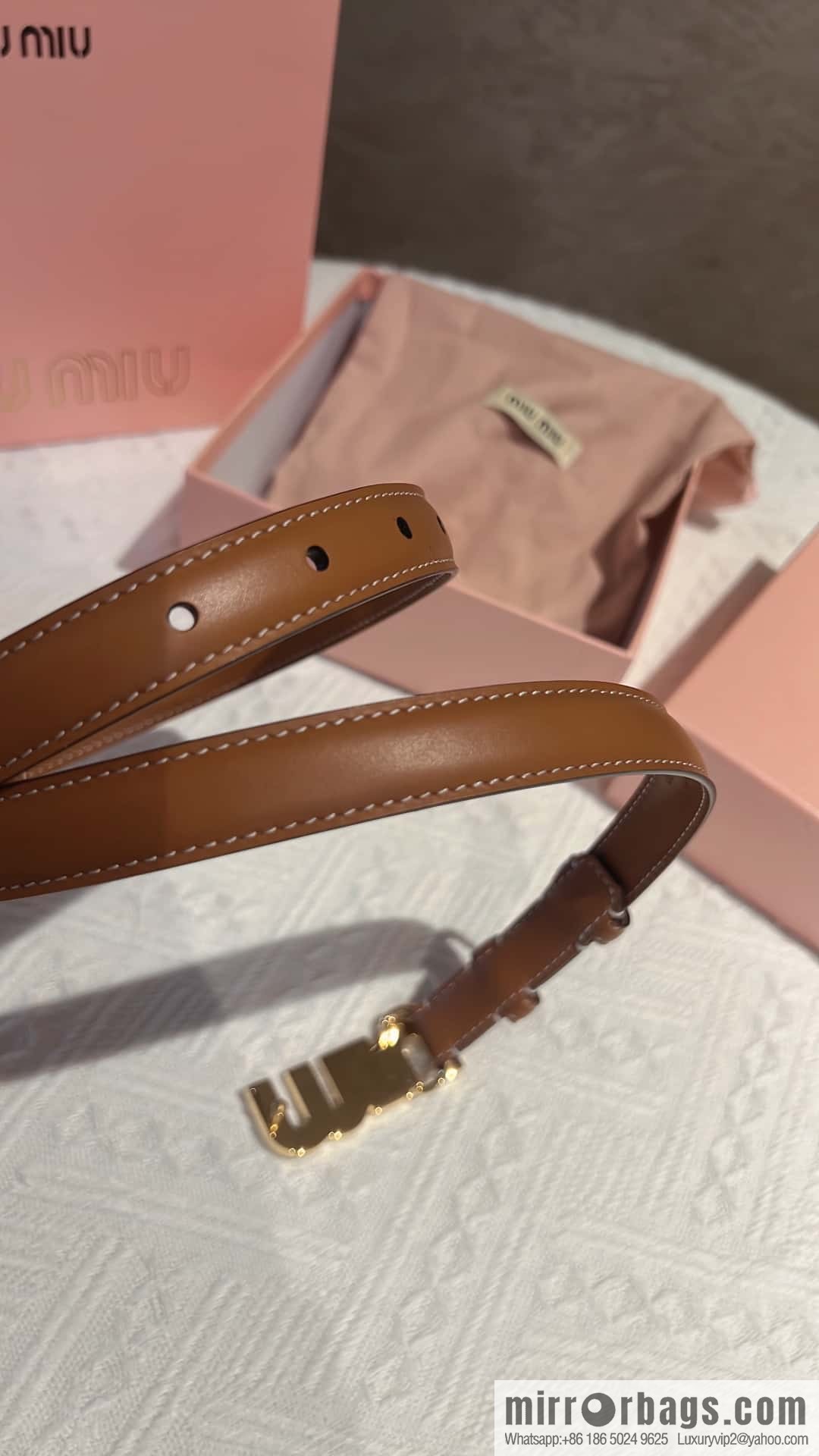 MIUMIU diamond buckle city belt 2.0cm