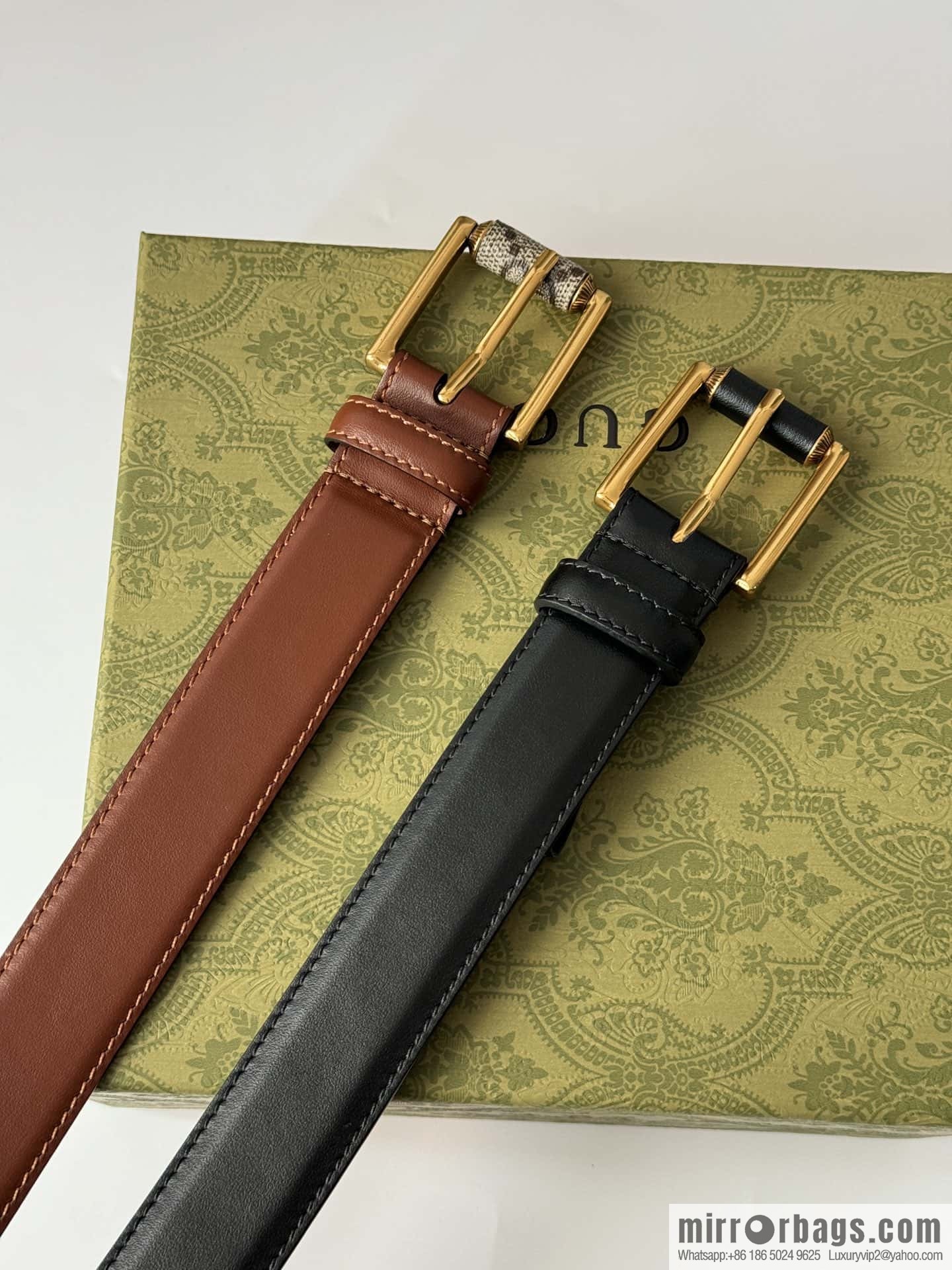 GUCCI double G series narrow version 3.0cm women's belt