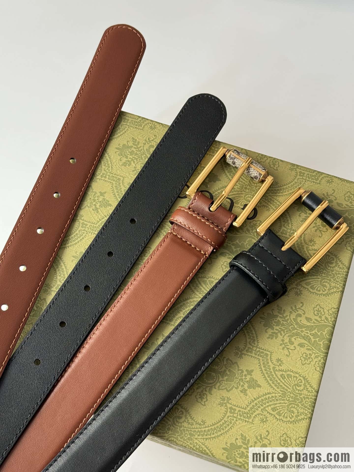 GUCCI double G series narrow version 3.0cm women's belt
