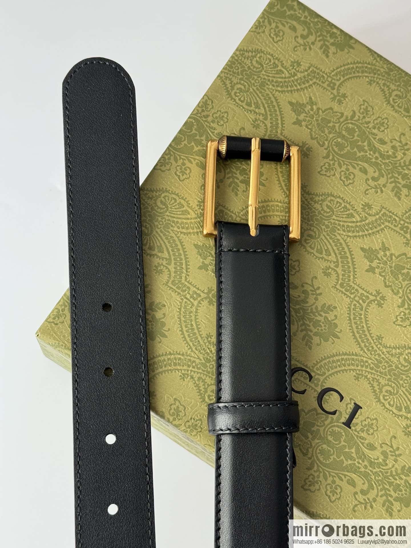 GUCCI double G series narrow version 3.0cm women's belt