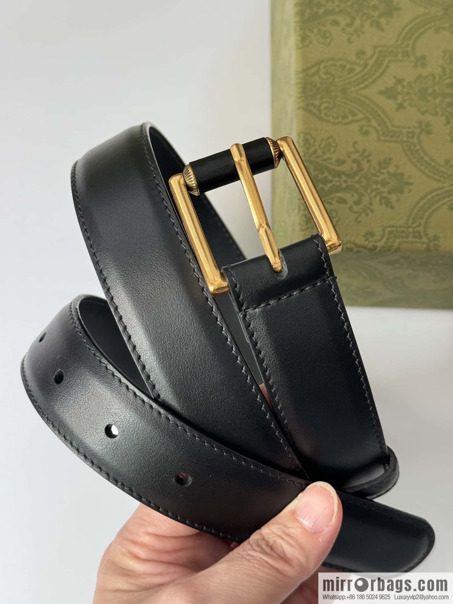 GUCCI double G series narrow version 3.0cm women's belt