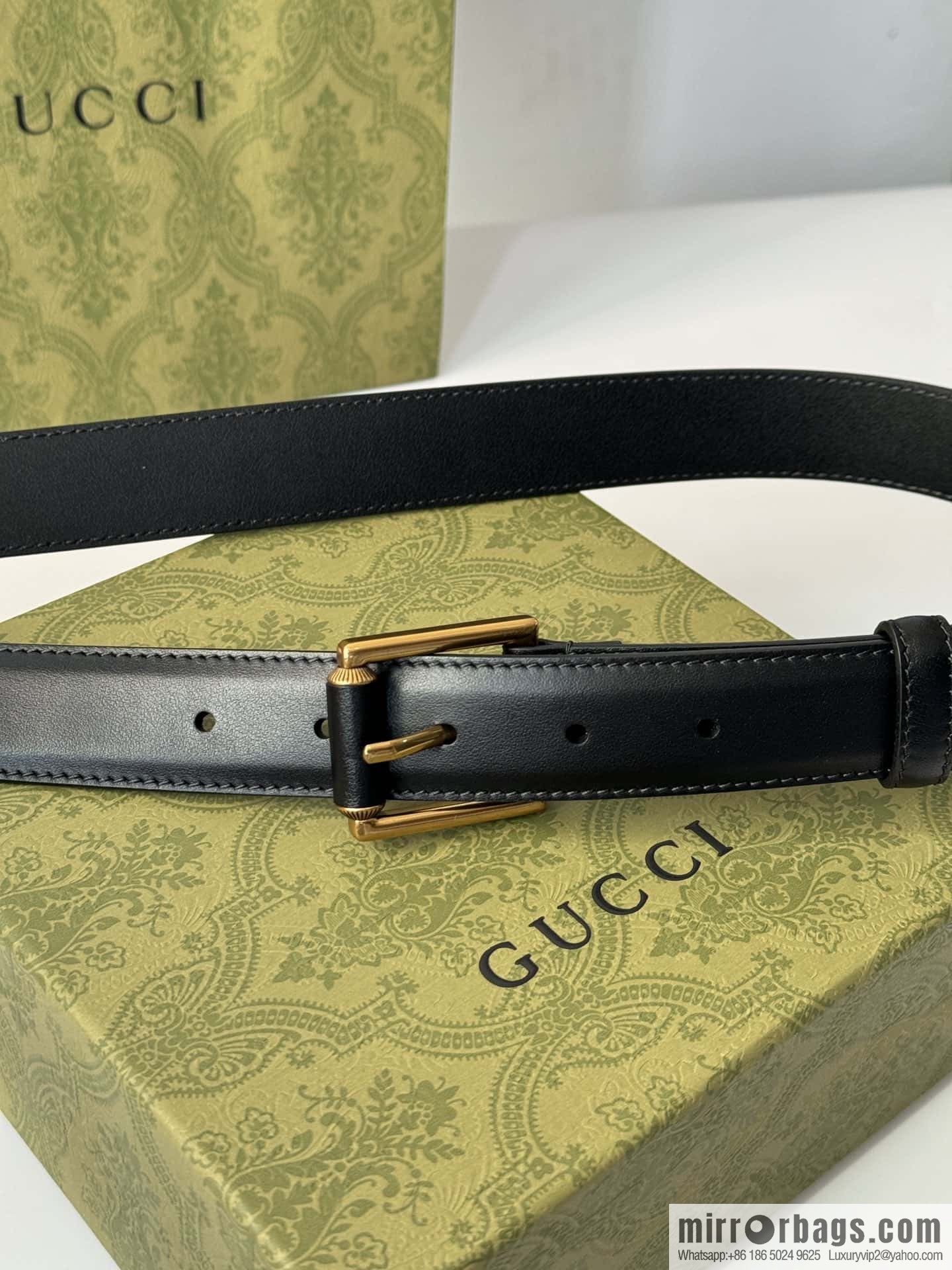GUCCI double G series narrow version 3.0cm women's belt