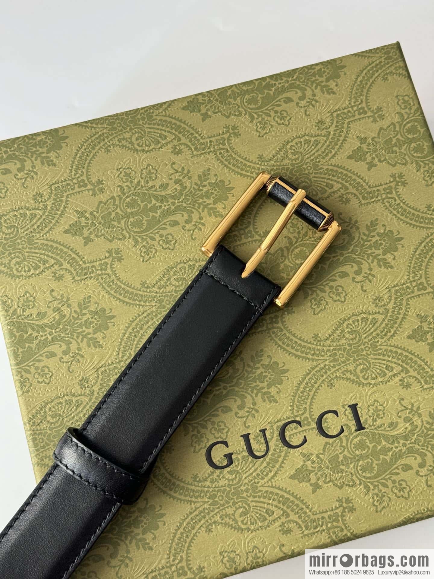 GUCCI double G series narrow version 3.0cm women's belt