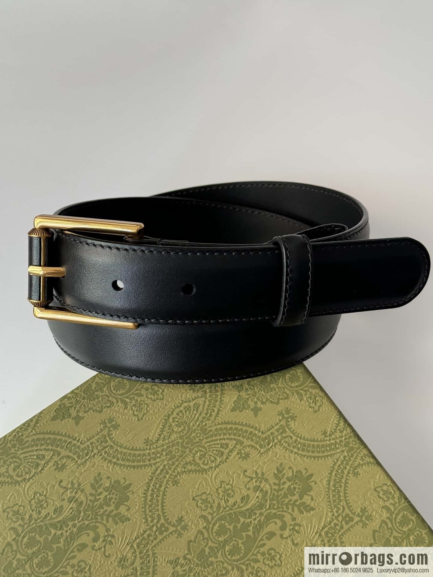 GUCCI double G series narrow version 3.0cm women's belt