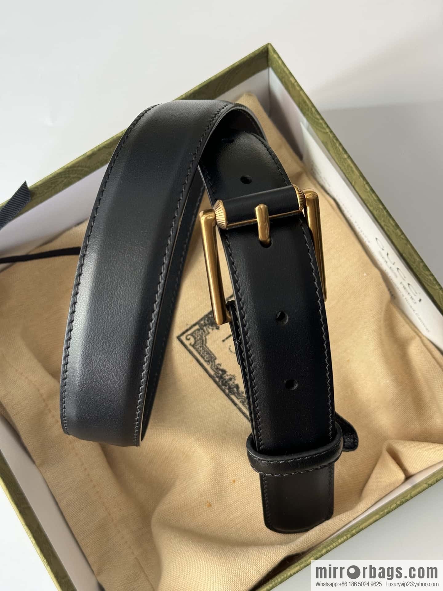 GUCCI double G series narrow version 3.0cm women's belt