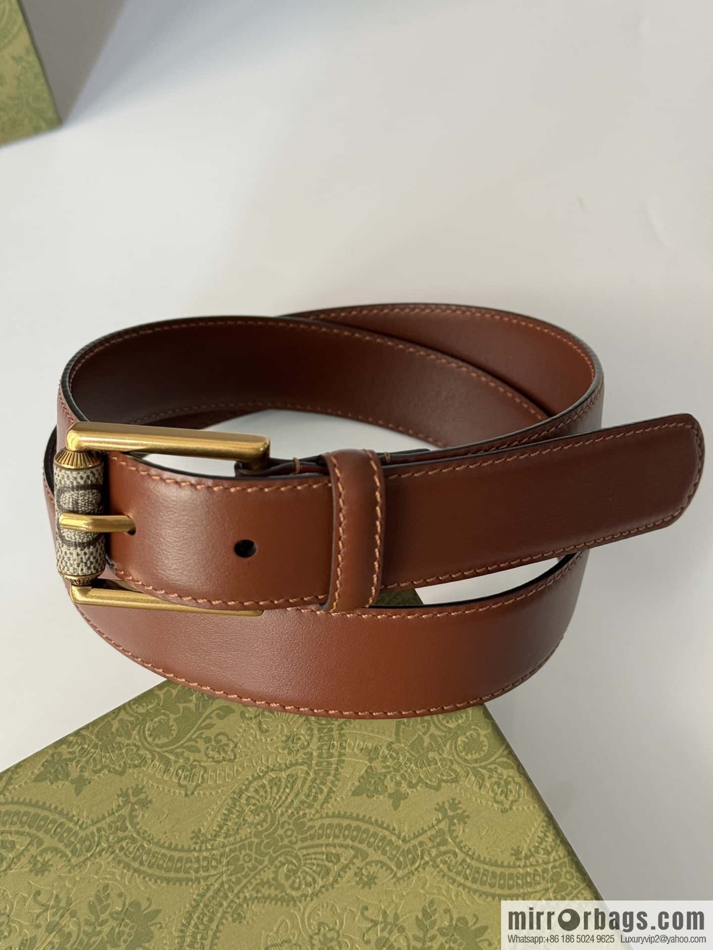 GUCCI double G series narrow version 3.0cm women's belt