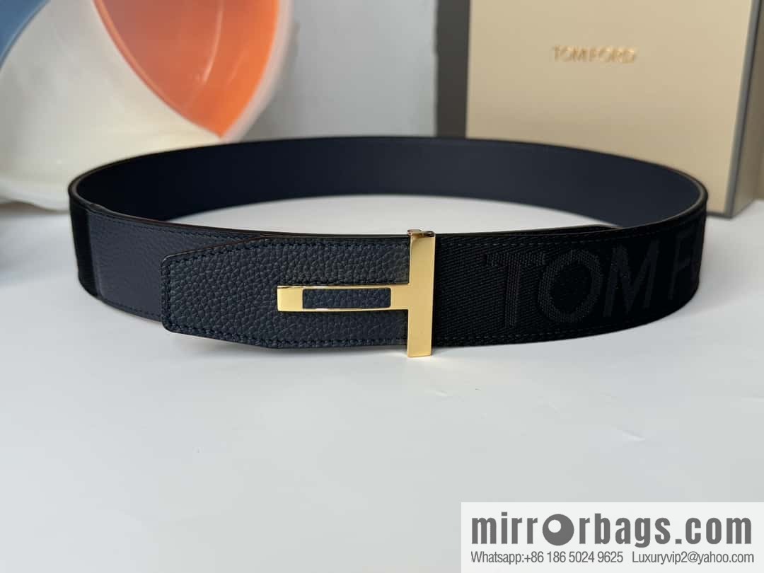 TOMFORD Tom Ford, Men's T-Buckle Double-Sided Belt 4.0CM