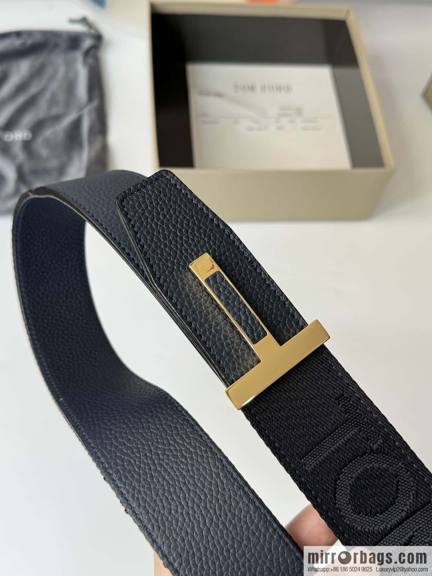 TOMFORD Tom Ford, Men's T-Buckle Double-Sided Belt 4.0CM
