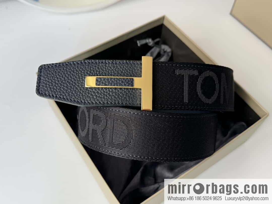 TOMFORD Tom Ford, Men's T-Buckle Double-Sided Belt 4.0CM