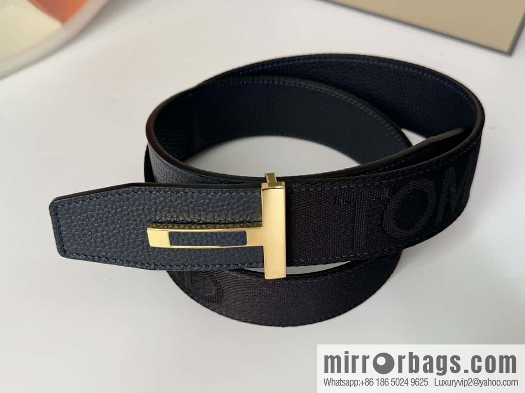 TOMFORD Tom Ford, Men's T-Buckle Double-Sided Belt 4.0CM