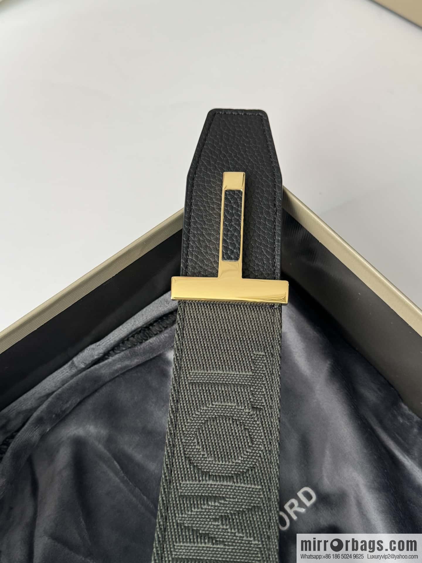 TOMFORD Tom Ford, Men's T-Buckle Double-Sided Belt 4.0CM