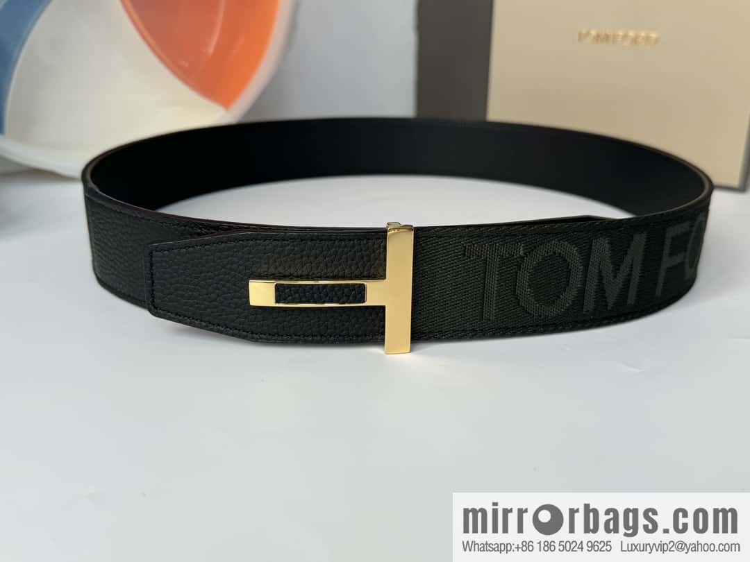 TOMFORD Tom Ford, Men's T-Buckle Double-Sided Belt 4.0CM