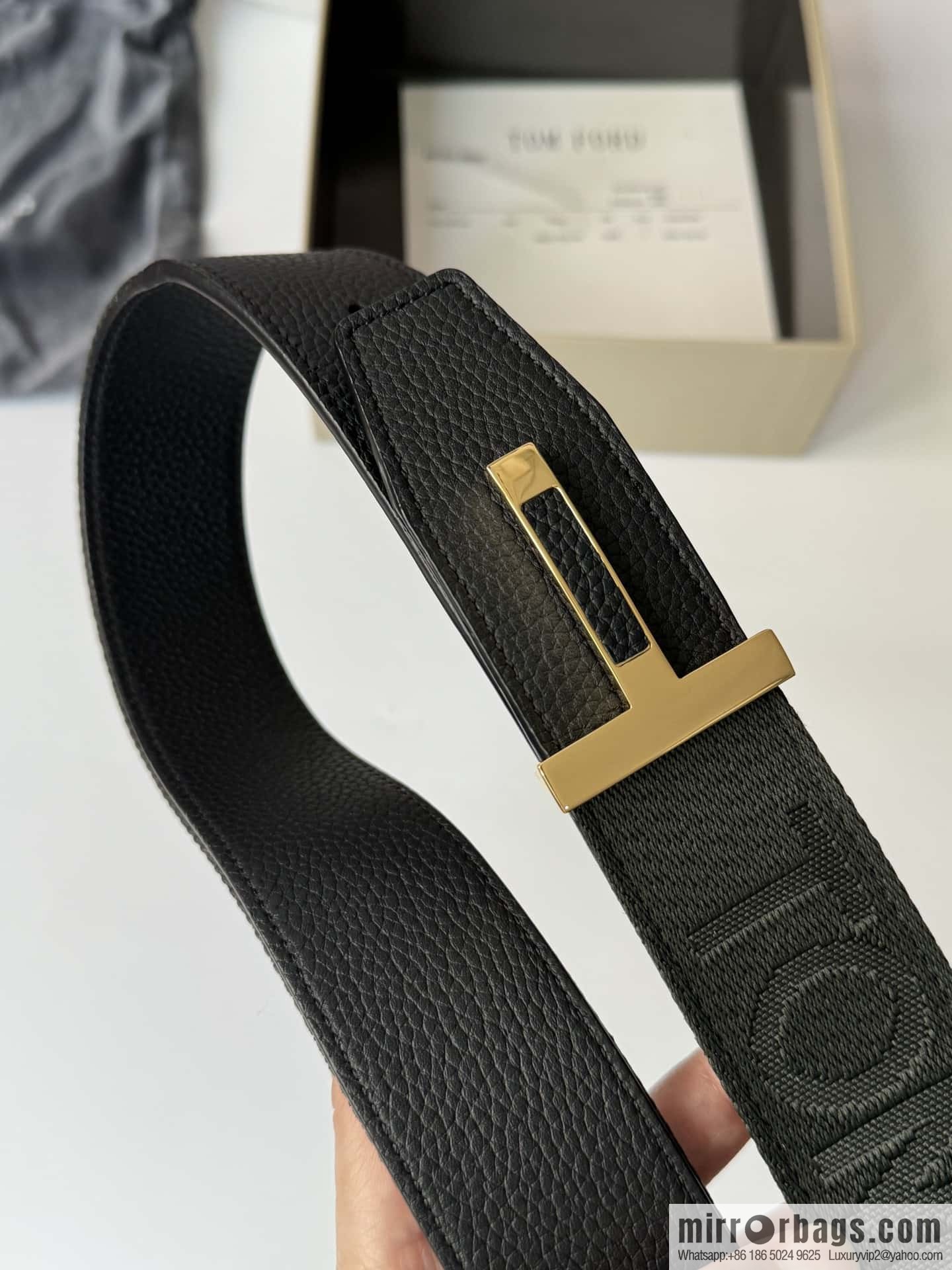 TOMFORD Tom Ford, Men's T-Buckle Double-Sided Belt 4.0CM
