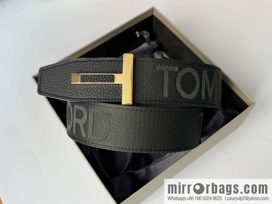 TOMFORD Tom Ford, Men's T-Buckle Double-Sided Belt 4.0CM