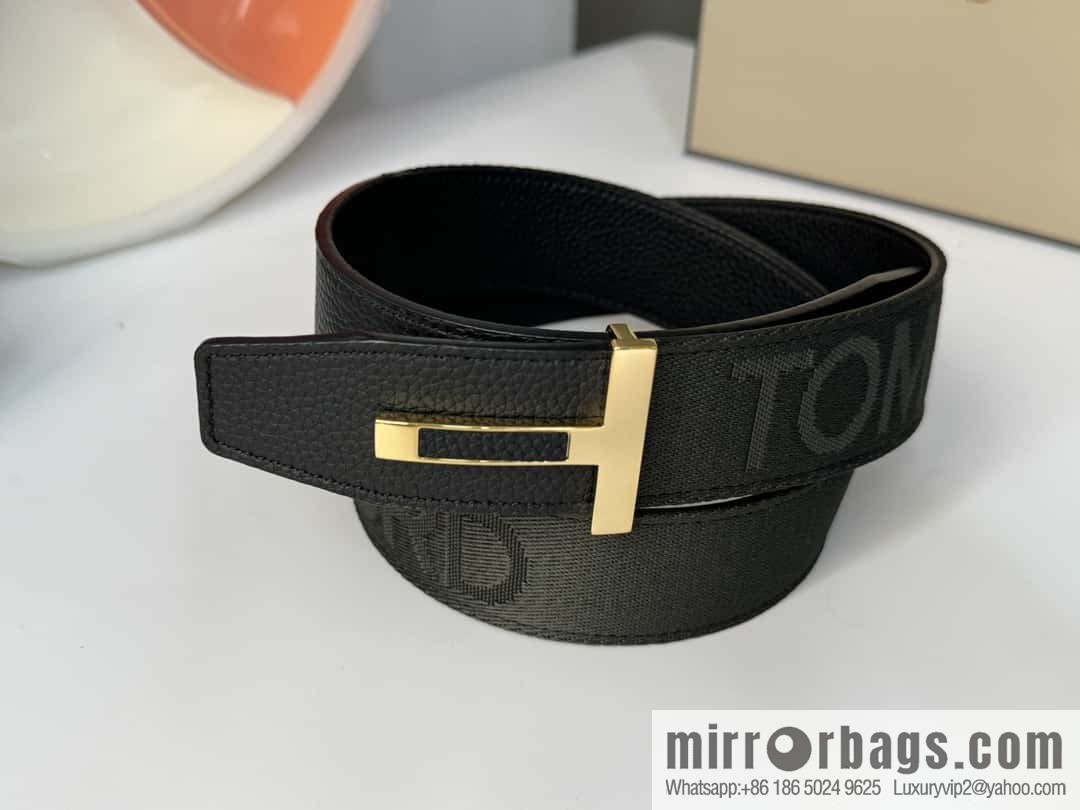 TOMFORD Tom Ford, Men's T-Buckle Double-Sided Belt 4.0CM