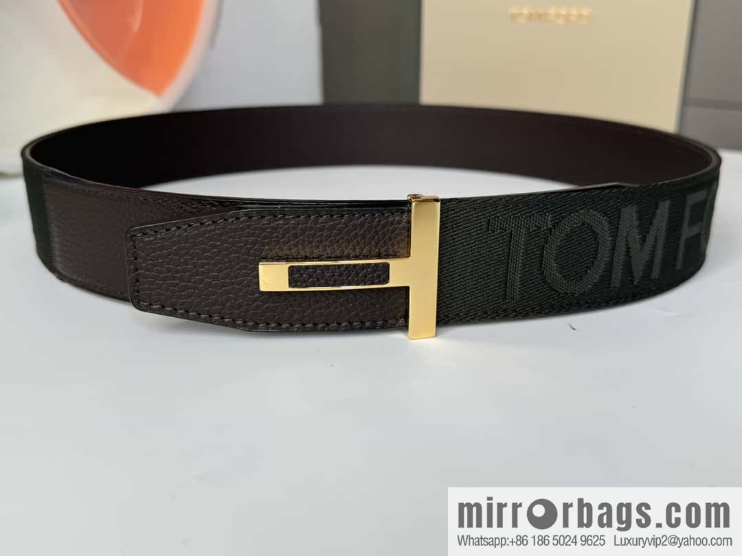 TOMFORD Tom Ford, Men's T-Buckle Double-Sided Belt 4.0CM