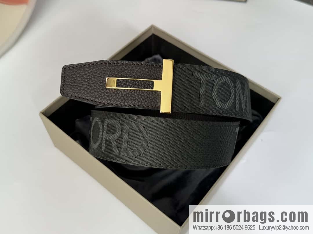 TOMFORD Tom Ford, Men's T-Buckle Double-Sided Belt 4.0CM