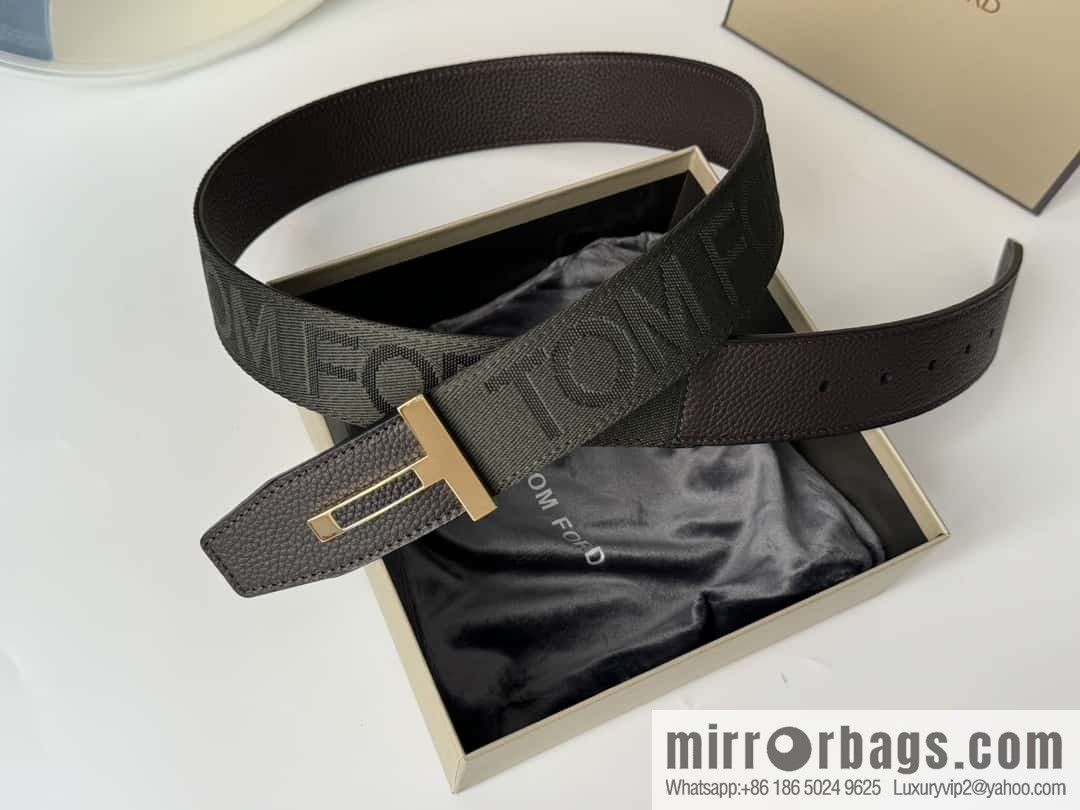 TOMFORD Tom Ford, Men's T-Buckle Double-Sided Belt 4.0CM