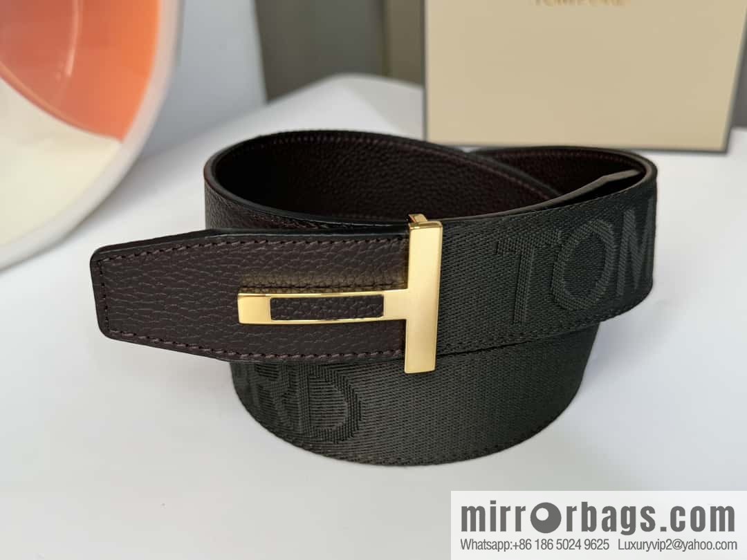 TOMFORD Tom Ford, Men's T-Buckle Double-Sided Belt 4.0CM