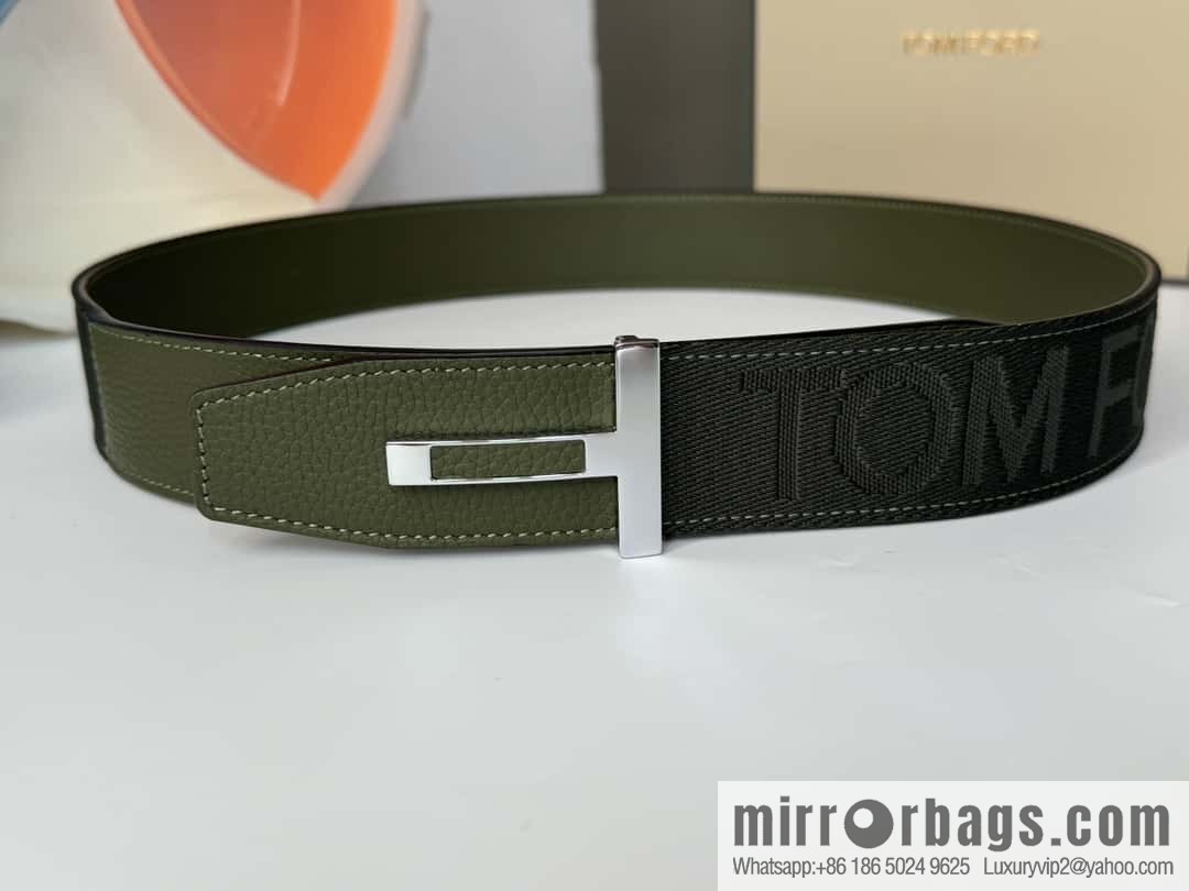 TOMFORD Tom Ford, Men's T-Buckle Double-Sided Belt 4.0CM