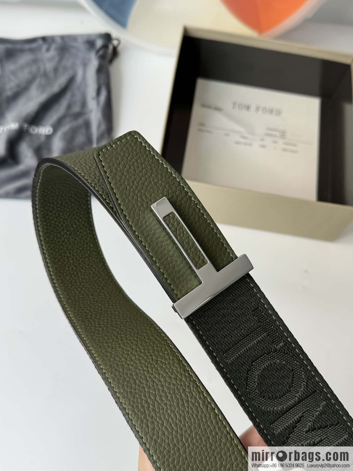 TOMFORD Tom Ford, Men's T-Buckle Double-Sided Belt 4.0CM