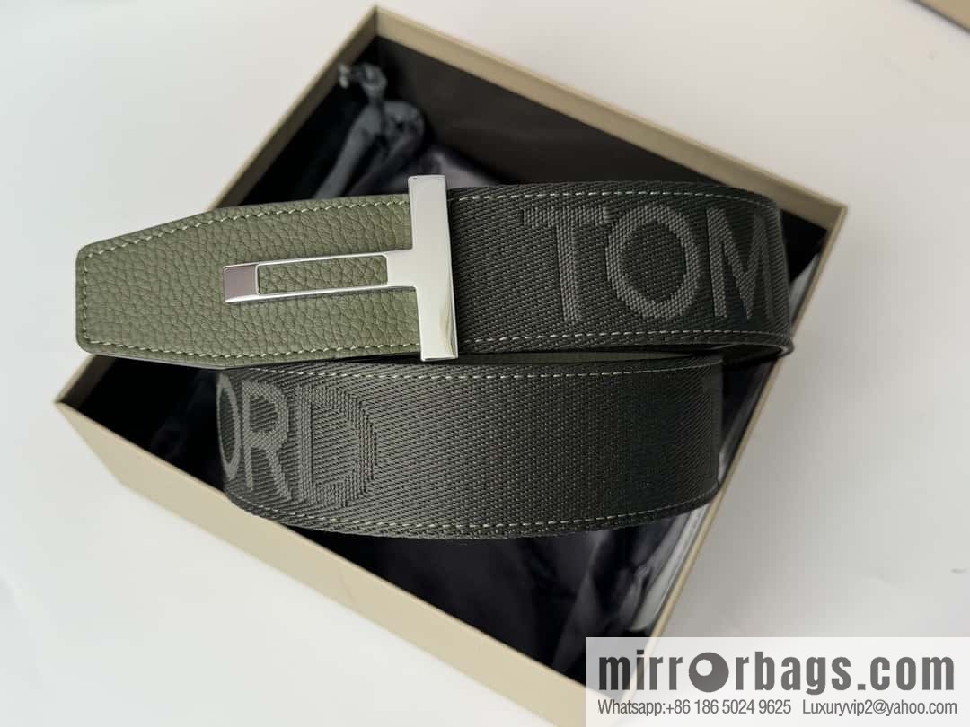 TOMFORD Tom Ford, Men's T-Buckle Double-Sided Belt 4.0CM