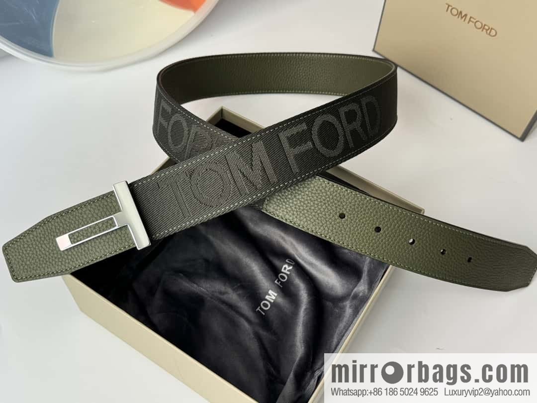 TOMFORD Tom Ford, Men's T-Buckle Double-Sided Belt 4.0CM