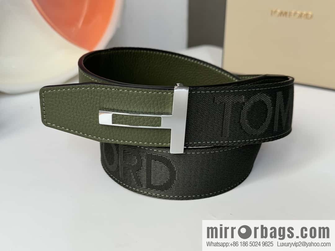 TOMFORD Tom Ford, Men's T-Buckle Double-Sided Belt 4.0CM