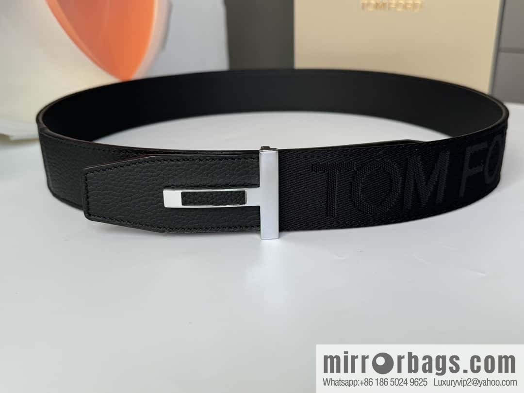 TOMFORD Tom Ford, Men's T-Buckle Double-Sided Belt 4.0CM