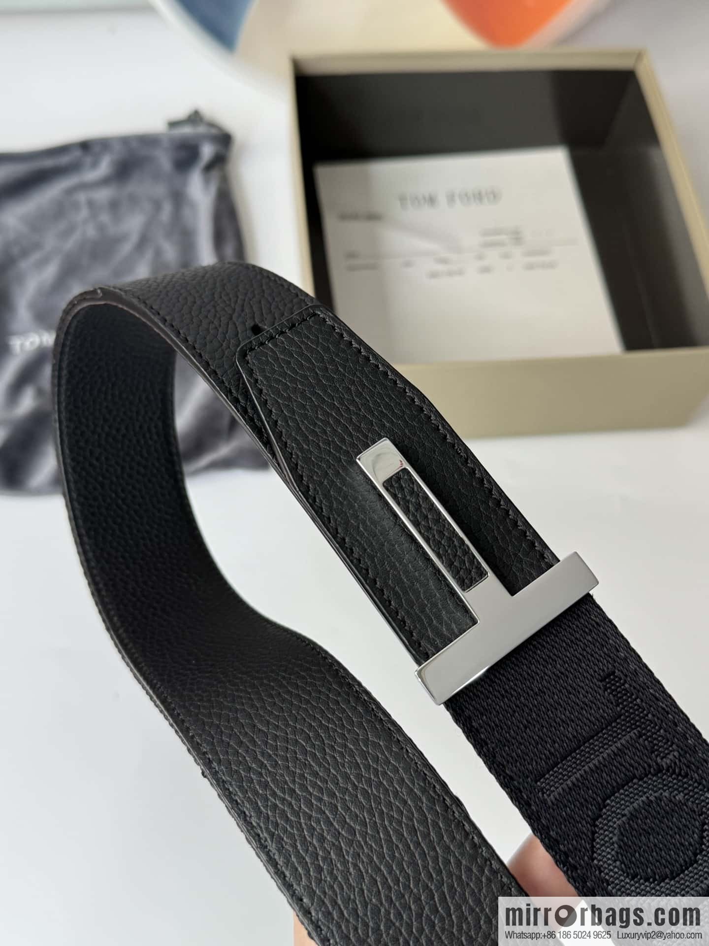 TOMFORD Tom Ford, Men's T-Buckle Double-Sided Belt 4.0CM