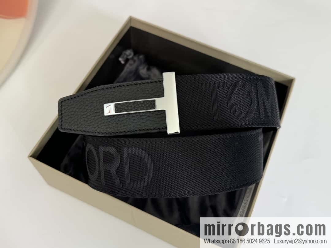 TOMFORD Tom Ford, Men's T-Buckle Double-Sided Belt 4.0CM