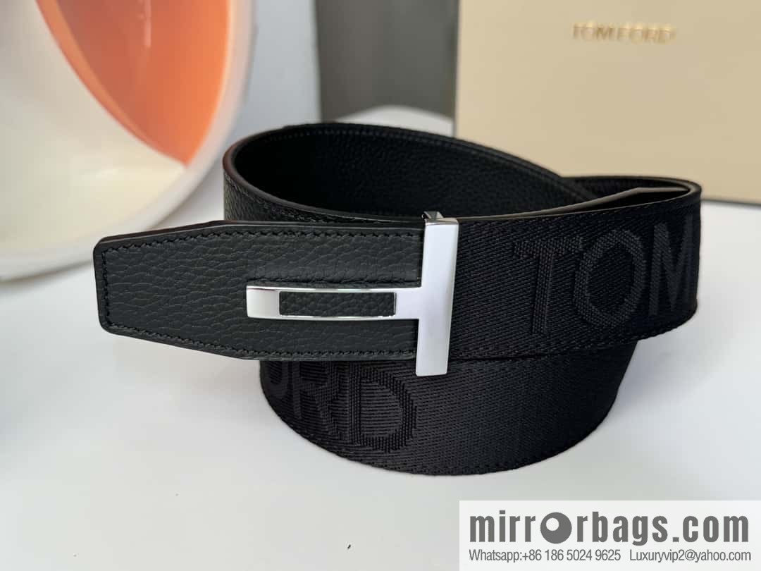 TOMFORD Tom Ford, Men's T-Buckle Double-Sided Belt 4.0CM