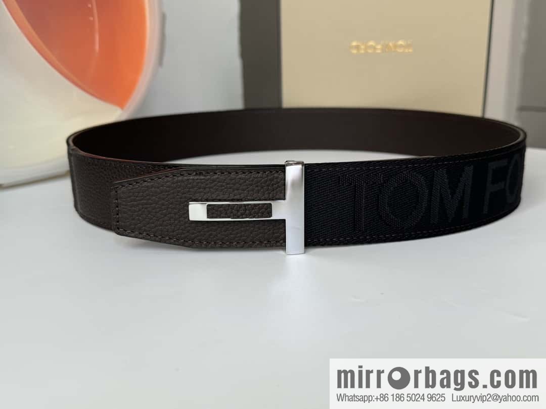 TOMFORD Tom Ford, Men's T-Buckle Double-Sided Belt 4.0CM