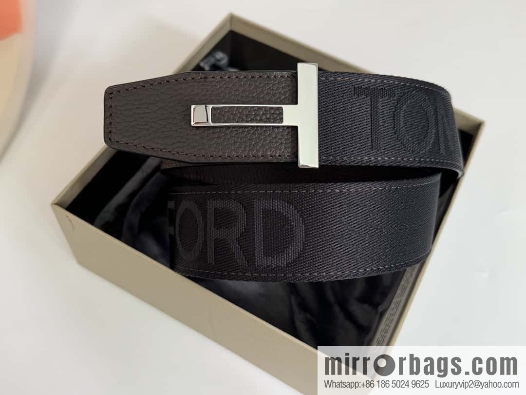 TOMFORD Tom Ford, Men's T-Buckle Double-Sided Belt 4.0CM