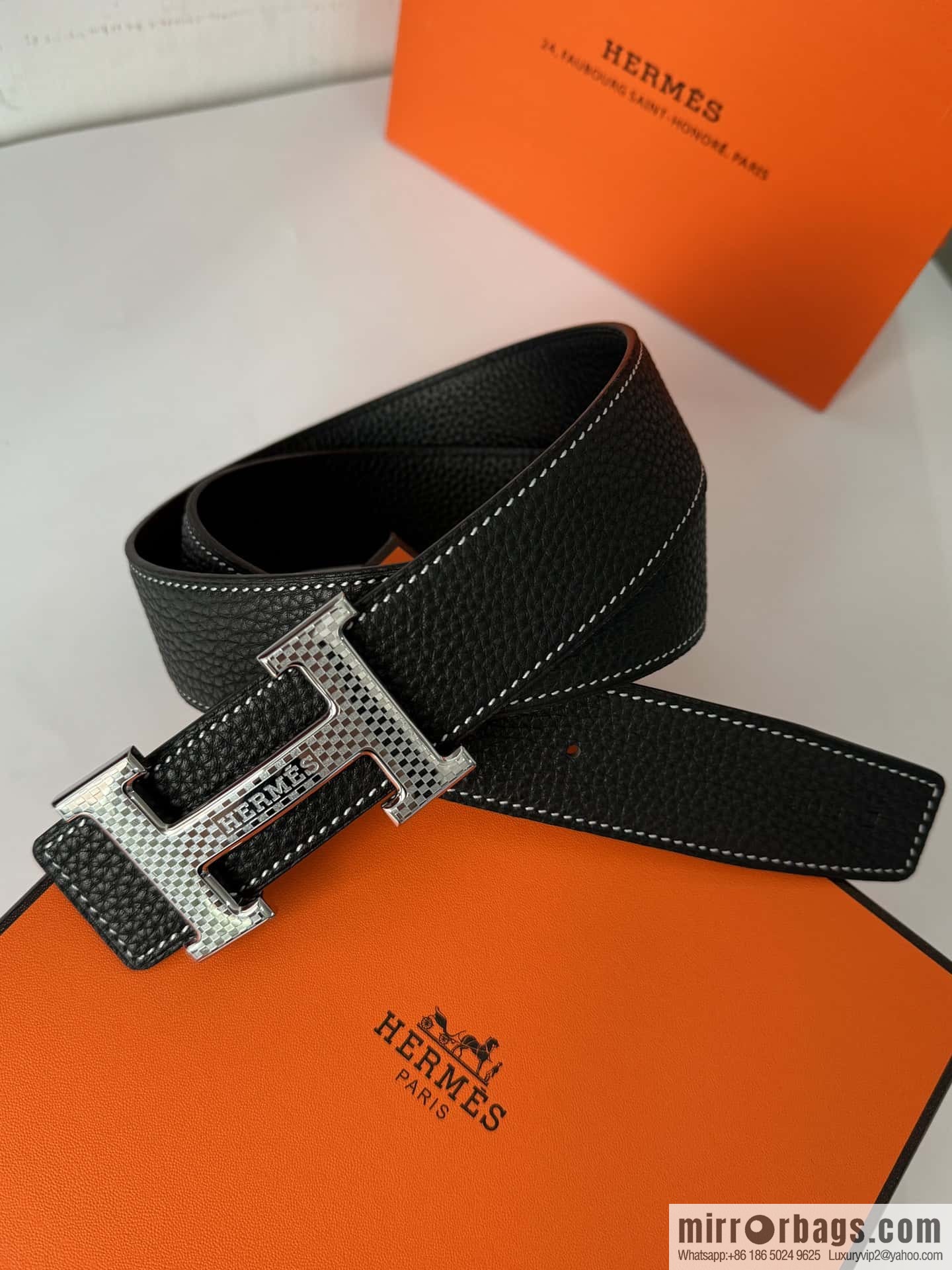 Hermes, Men's Double-Sided Lychee Belt 38mm