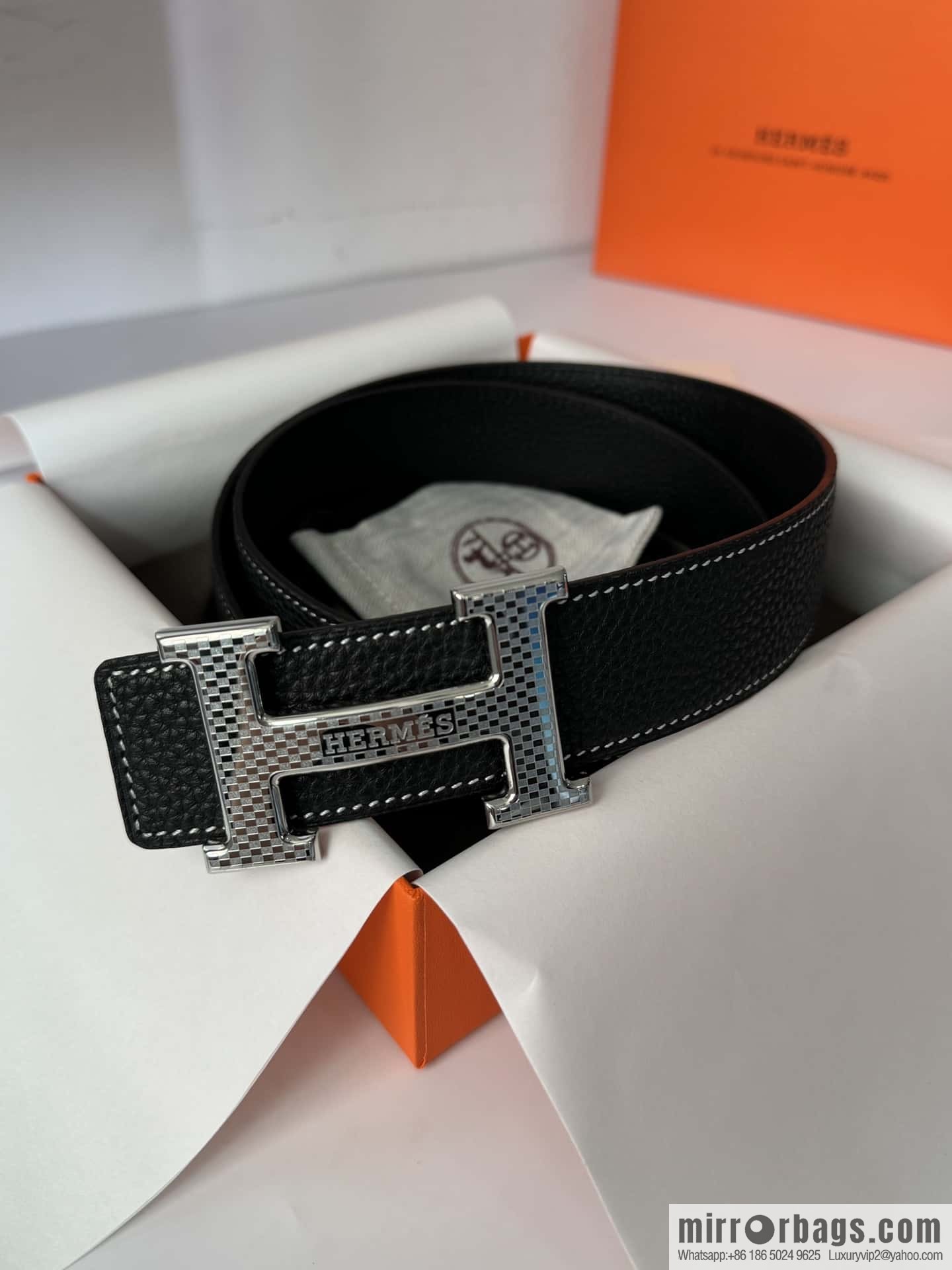 Hermes, Men's Double-Sided Lychee Belt 38mm