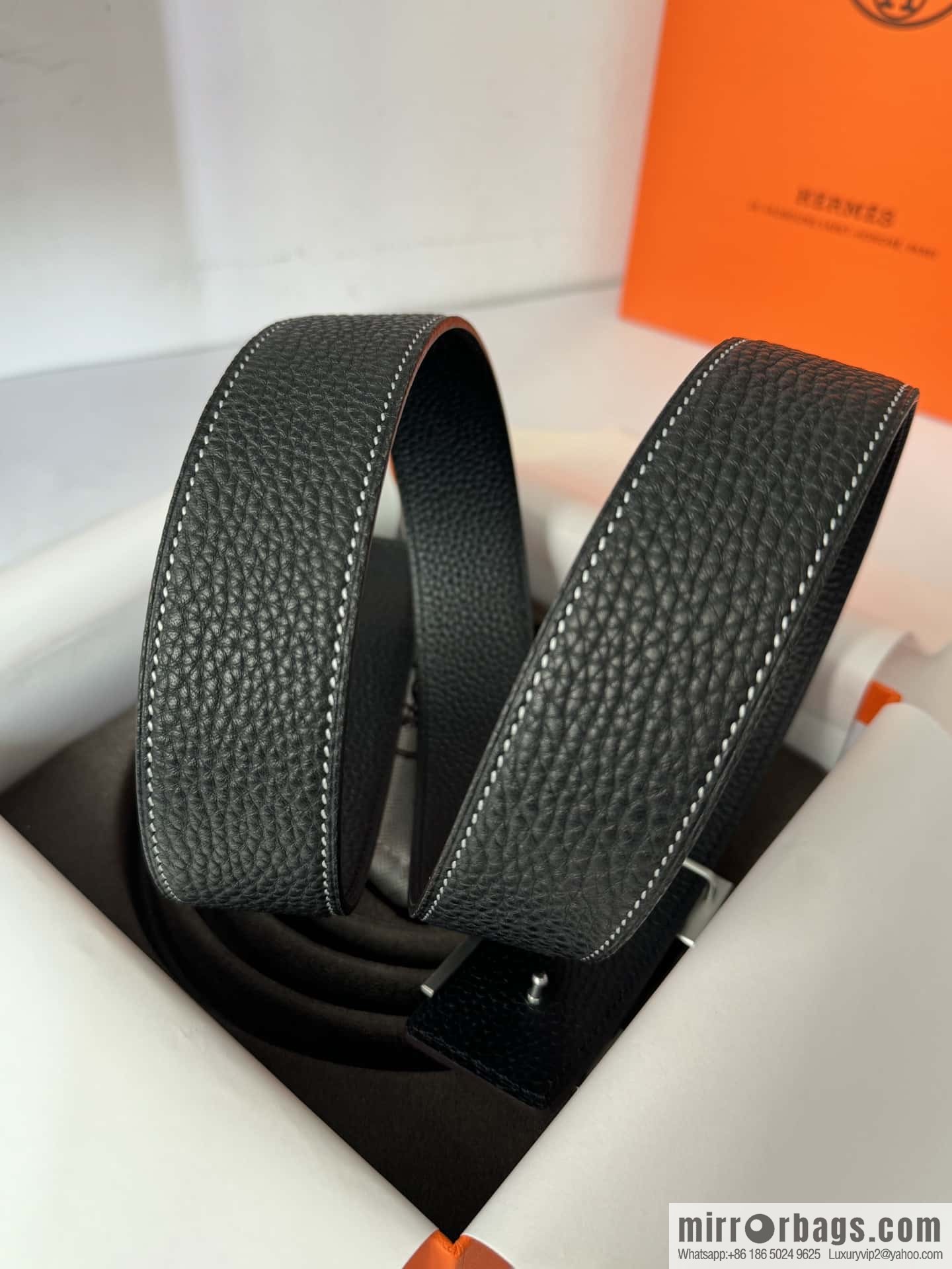 Hermes, Men's Double-Sided Lychee Belt 38mm