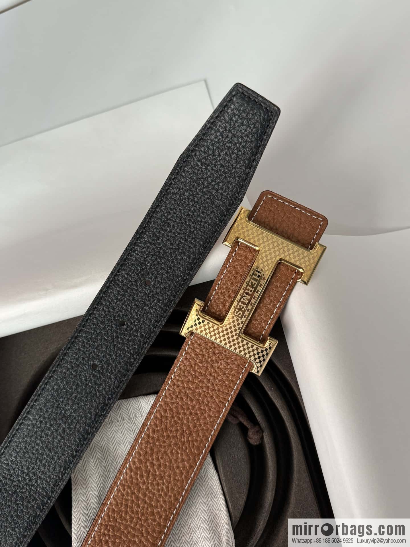 Hermes, Men's Double-Sided Lychee Belt 38mm